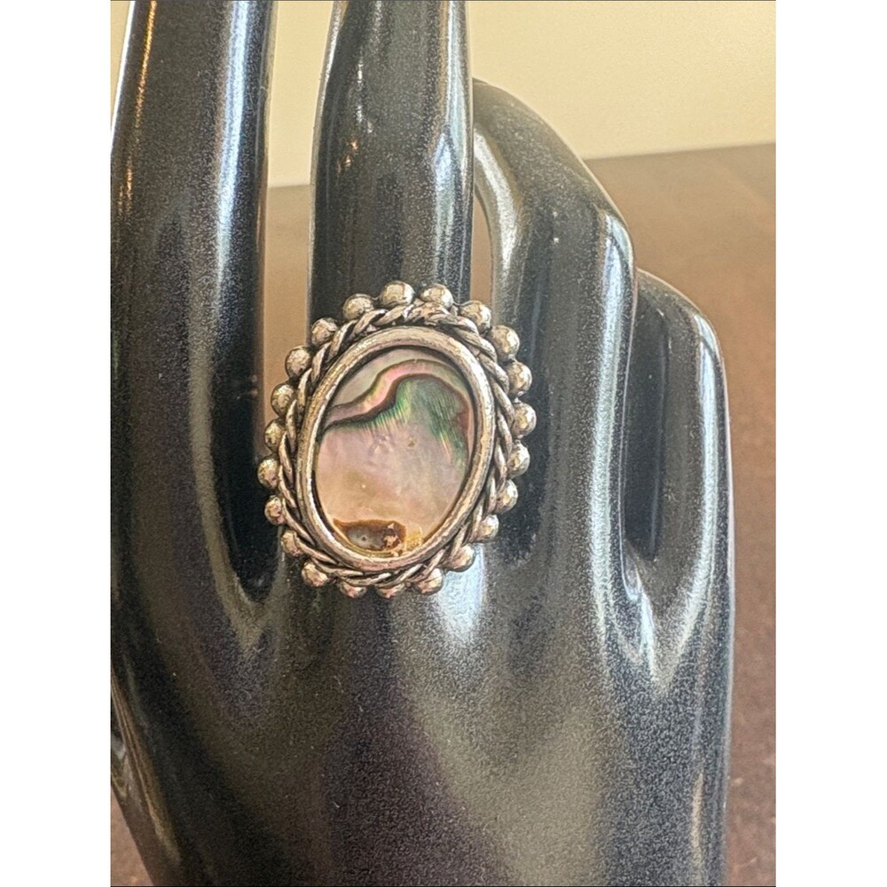 Vintage Abalone Shell Oval Ring